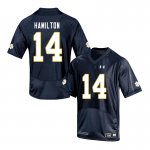 Notre Dame Fighting Irish Men's Kyle Hamilton #14 Navy Under Armour Authentic Stitched College NCAA Football Jersey QDE1199US